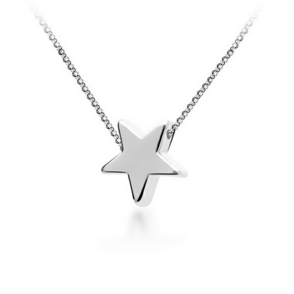 Simple silver star necklace - Picture 3 of 4